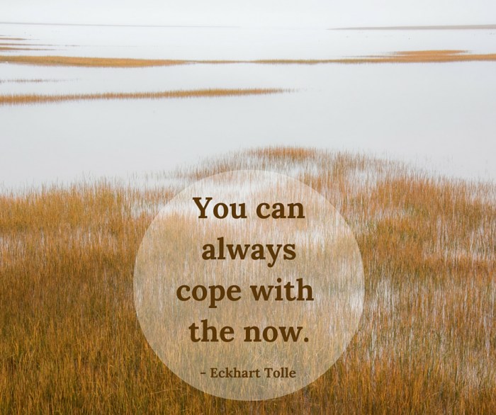 You canalways cope with the now.